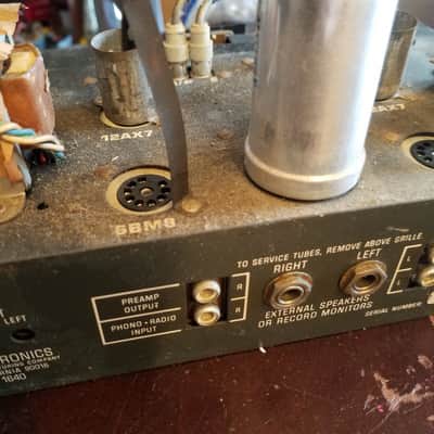 Roberts Small stereo tube amp project chassis 12AX7 6BM8 1640 1960s image 10