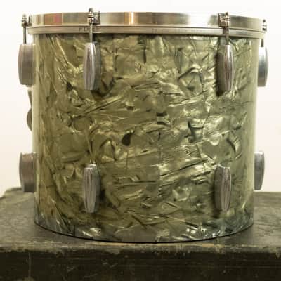 1940s Slingerland 12x14 Black Diamond Pearl Radio King Tom image 2