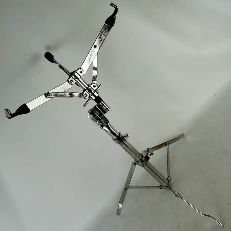 *Ludwig #1364 "Atlas" Vintage60s Script Logo Snare Drum Stand Chrome Chicago USA image 1