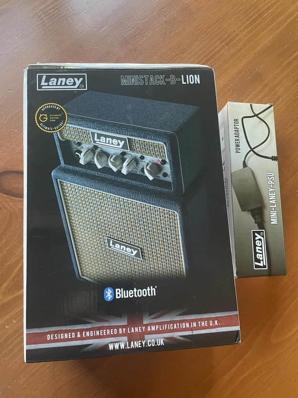 Laney MINISTACK-B-LION Lionheart 6-Watt 4x3" Stereo Bluetooth Mini Guitar Amp Stack 2020s - Blue with Power Adaptor mini-laney-psu image 1