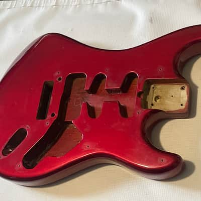 1984 Kramer USA Pacer Deluxe C Series Plate Candy Apple Red Guitar Body Floyd Ready image 2