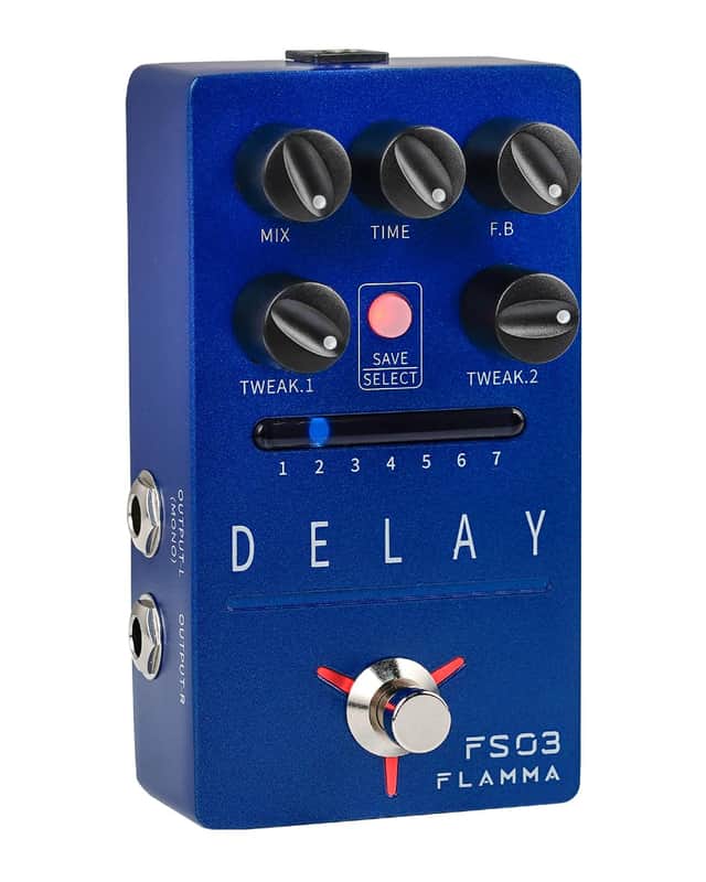 FLAMMA FS03 Electric Guitar Delay Effects Pedal with Looper Stereo Digital Sound 6 Delay Effects Storable Preset Tap Tempo Trail On True Bypass for Pedal Boards image 1