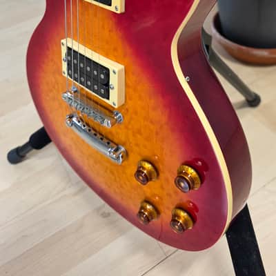 1994 Epiphone Les Paul Standard Birdseye Figured Top Korean Samick Long-Tenon MIK Korea Vintage 90s 1990's Gibson Truss Rod Cover image 11