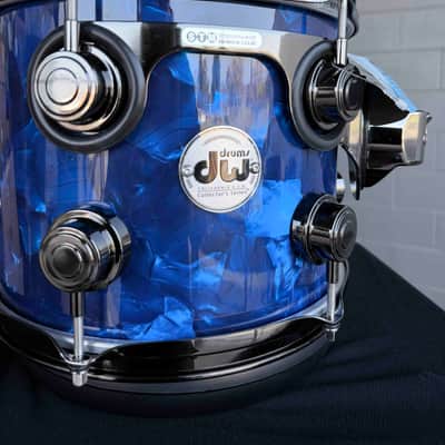 DW Collector's Series Maple/Mahogany 8x10 Rack Tom in Blue Moonstone FinishPly w/ Black Nickel Hardware image 5