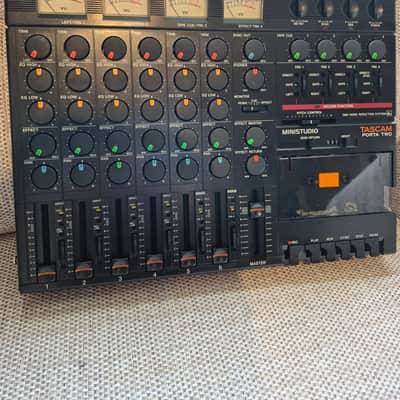 Serviced TASCAM Porta Two Ministudio 4-Track Cassette Recorder 1980s - Black image 2
