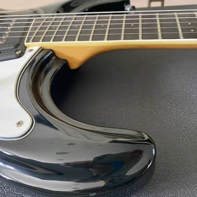 1987 Mosrite Custom Unique Black & Sunburst Vibramute Vintage OHSC image 6