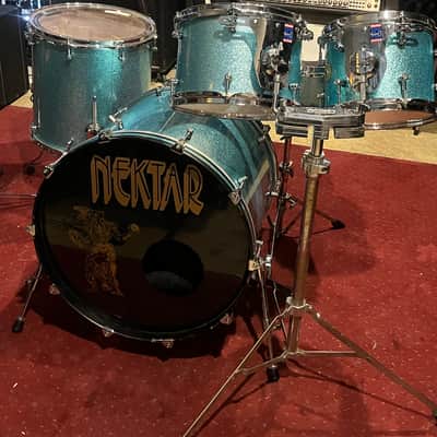 Ellis Drum Co. Blue Sparkle Custom 2013 - Turquoise Sparkle image 2