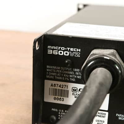 Crown Macro-Tech 3600VZ 2-Channel Power Amplifier CG0127W image 10