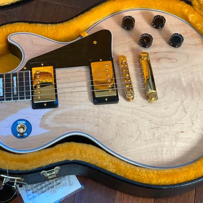 Gibson Custom Shop M2M Les Paul Custom Raw Natural Top "Mick Ronson" image 7