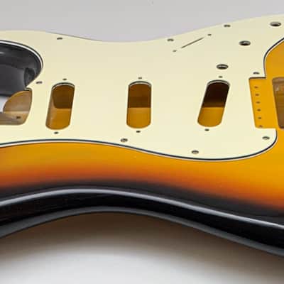 3lbs 8oz BloomDoom Nitro Lacquer Aged Relic 3-Tone Sunburst S-Style Vintage Custom Guitar Body image 6