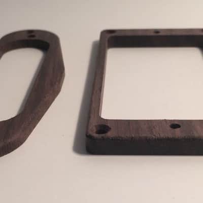 Guilford Indian Rosewood Flat H/S Humbucker Strat Pickup Ring Set - USA image 3