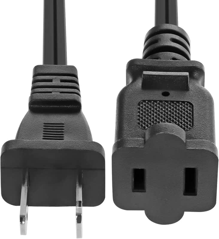 5 Core 2-Prong Male-Female Extension Power Cord 15 Feet Cable, 12 Pieces Outlet Extension Cable Cord image 1