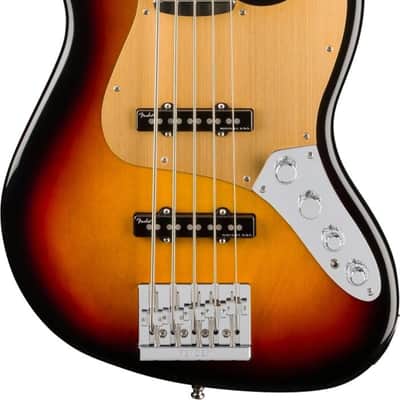 Fender American Ultra II Jazz Bass V 5-String Bass Guitar, Ebony Fingerboard, Ultraburst