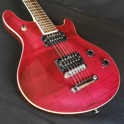 Washburn Vintage 1998 Maverick Series BT-8, Flame Maple Arch Top, Dual HB, Rosewood FB, Trans Red, w/HSC image 6
