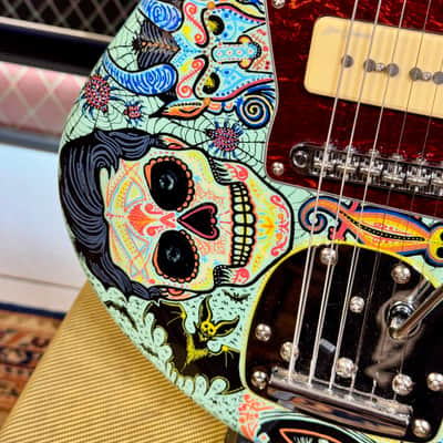 Vintage Guitars V65 30 Anniversary Custom Art Paint “ Surf & Calaveritas” 1 of 1 LTD 2026 - Sea Foam Green image 11