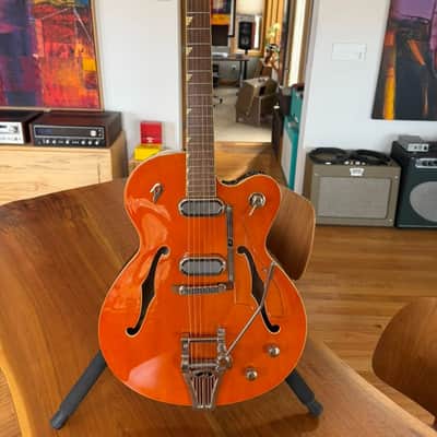 Duesenberg Gran Royale Single Cut Hollow Electric Guitar 2010s Vintage Orange image 7