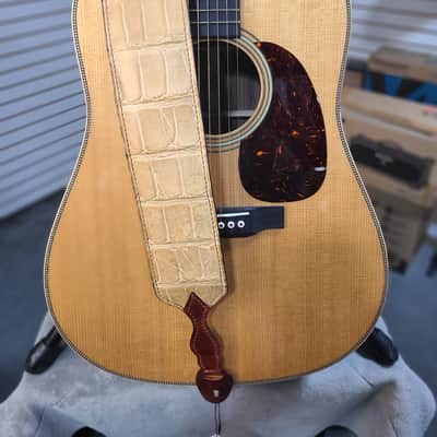 Handcrafted Full Grain Leather Guitar Strap with Natural Louisiana Alligator – Cajun Honey image 6