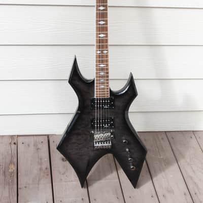 B.C. Rich Warlock N.J. Neck Thru Series Korea Guitar Translucent Black Quilt Top + Hard Case image 2