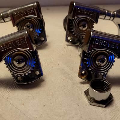 Grover Wavy Bass guitar tuners 1970 Chrome Gibson, Rickenbacker, Warwick image 3