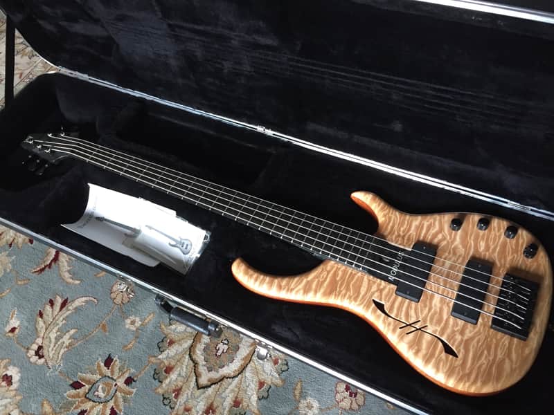 Modulus Quantum 5 Hollow Body Bass Guitar 5A Quilt Top MAPLE NOS - TOP OF LINE 2006 Natural image 1