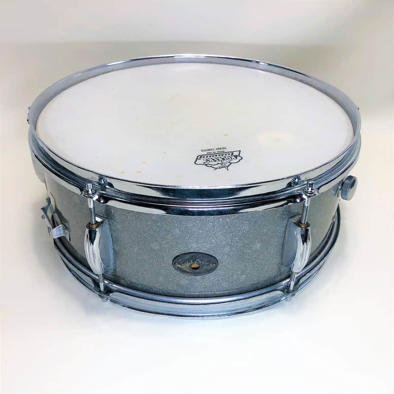 Vintage Del-Rey Plywood Snare Drum '60s Silver Sparkle image 1