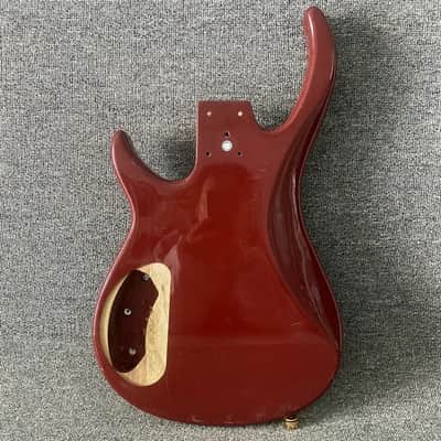 Red 4 String Bass DIY Project Basswood Body image 5
