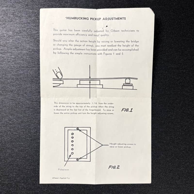 1950s/60s Vintage Gibson PAF Humbucking Pickup Adjustment Diagram! image 1
