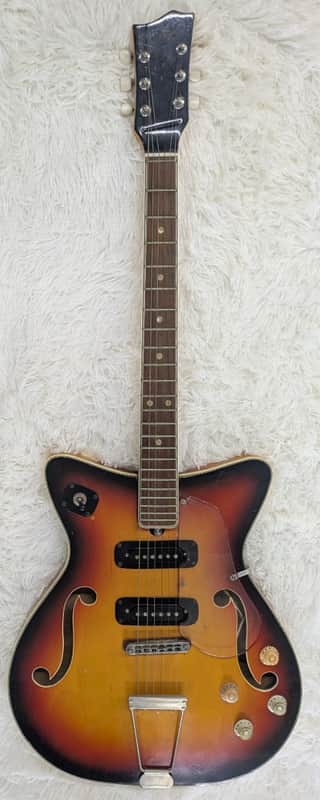 Vintage Stafford Electric Guitar – Sunburst – Dual Pickups – Includes Gig Bag