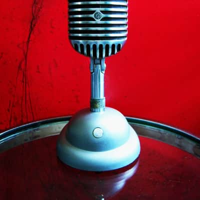 Vintage 1940's Shure 55 / 55S dynamic microphone satin chrome w S-36 desk stand Elvis 55S # 8 image 1