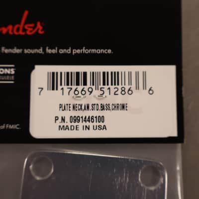 Fender 4-Bolt American Series Bass Neck Plate with "Fender Corona" Stamp (Chrome) image 4