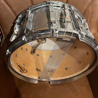 RARE Ludwig Coliseum Chrome (12 lug) snare 70s Blue/Olive badge - Chrome Over Wood image 6