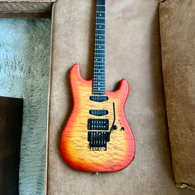 Mr. Scary REH George Lynch 5A Quilted Maple 1-Piece 2018 - Orange Burst (ESP) image 3