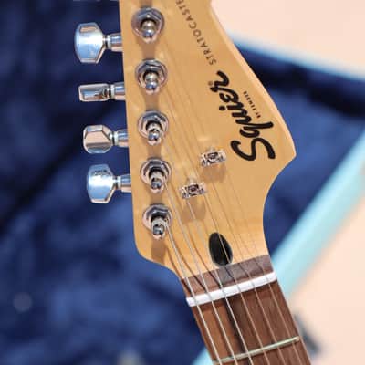 Squier Stratocaster Black Electric Guitar & Fender Mint Green Hard Case image 12