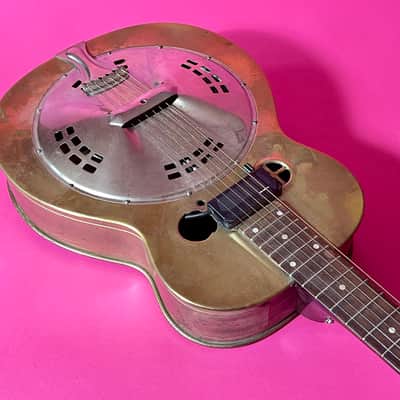 1936 Dobro M-32 Gold Roundneck fiddle edge resonator image 7