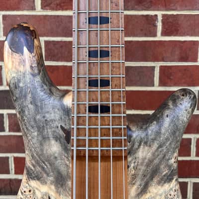 Spector USA NS-5XL, The Music Loft 30th Anniversary, Buckeye Burl Top, Reclaimed Redwood Body, Roasted Maple Neck, Roasted Birdseye Maple Fretboard, Ebony Inlays, Matching Headstock, EMG 40DCX Pickups, HAZ 9v, TSA Case image 6