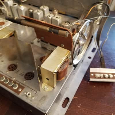 The Fisher Tube Preamp, receiver control amp console D-39 290-T MPX-77 1963 - Gold image 22