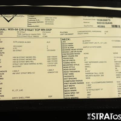 Fender Custom Shop 58 C/R Strat TCP LOADED BODY Stratocaster Dirty Shell Pink. image 3