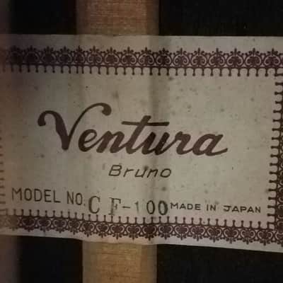 Rare Bruno Ventura CF-100 1970s Natural Grand Concert Guitar Japan image 3