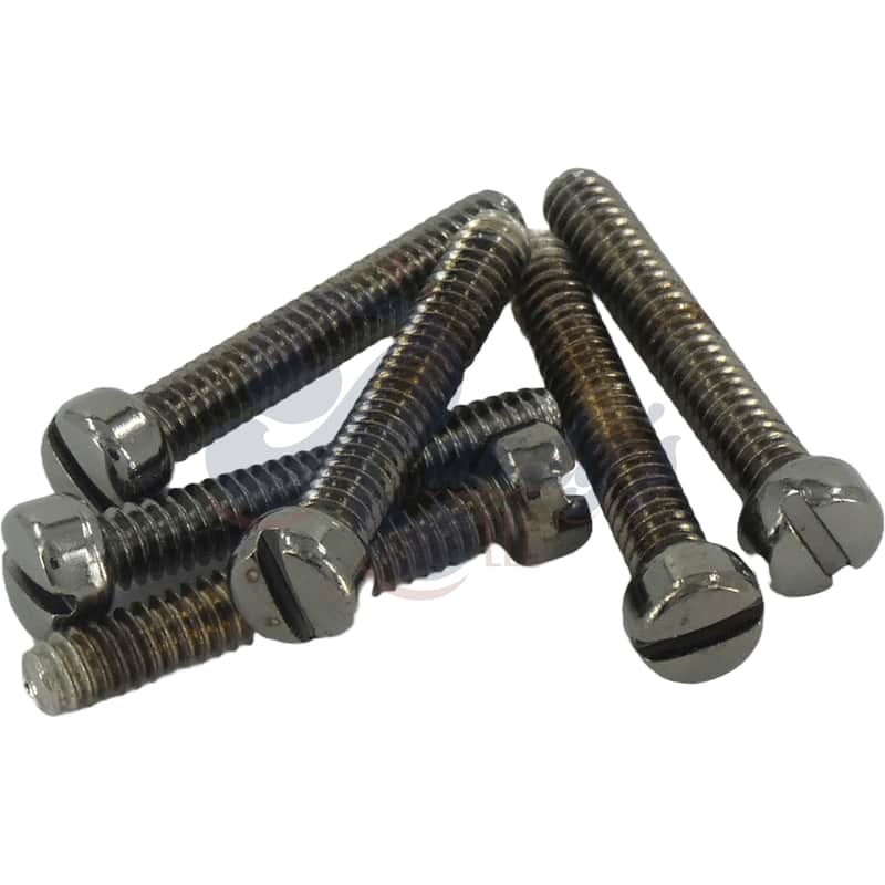 Advanced Plating | Historic PAF Fillister Humbucker Pickup Pole Screws - Fits Gibson®-Black Nickel/Pearl Chrome image 1