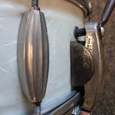 Slingerland Super Krupa Radio King 50's era White Marine Pearl image 3