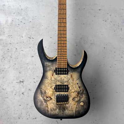 Mayones Duvell Elite 6 Master Grade Buckeye Burl Thin Black Burst image 2