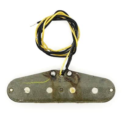 1978 Fender Telecaster Bass Pickup Rare Tele Staggered 4 Pole Piece White Cloth Gray Bobbin Yellow Black Plastic Wire Precision P Bass (#2 - 122378 - 7.42) image 2