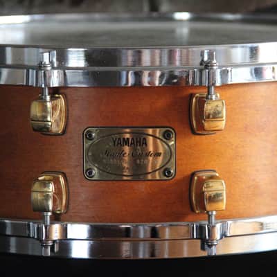 Yamaha Maple Custom - natural vintage 5.5x14" snare drum image 4