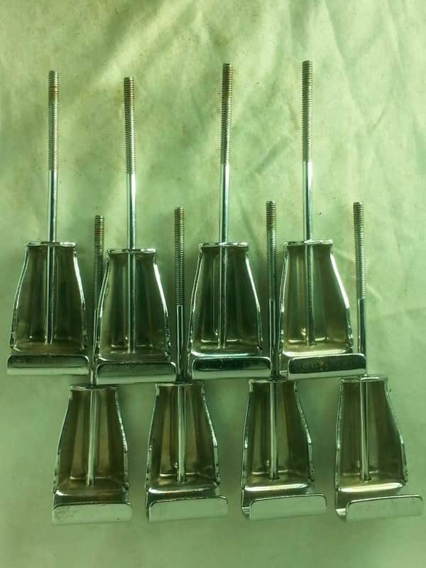 Premier 8x Bass Drum Tension T-Rods/Claws Vintage 70s-80s Marching Chrome 5 1/2" image 1