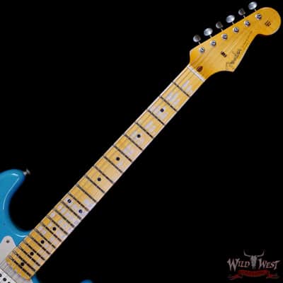 Fender Custom Shop Limited Edition 1958 Stratocaster AA Flame Maple Neck Heavy Relic Super Faded Aged Taos Turquoise 7.75 lbs image 4