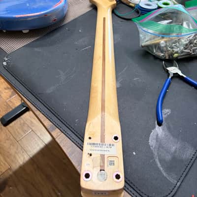 Fender American Stratocaster Neck 2026 - Red White undercoat with 2k imperium blue sparkle relic image 4