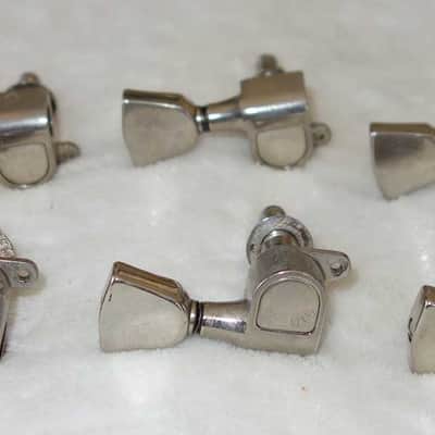 Vintage 1970s Gibson / Schaller M6 Keystone Tuners, Set of 6 (3x3) w/Bushings, Washers, & Screws!! image 2