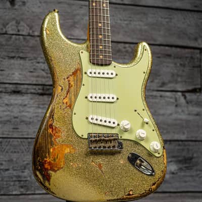 Fender Custom Shop 1961 Stratocaster Super Heavy Relic - 3A Rosewood Fingerboard, Gold Sparkle over 3-Tone Sunburst image 4
