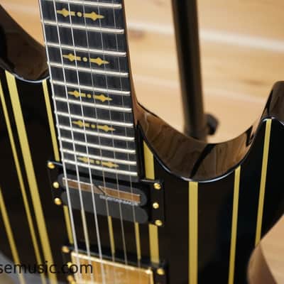 Schecter Synyster Gates Custom-S - Black with Gold Pinstripes image 7