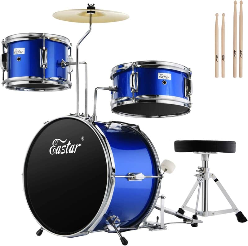 Eastar Drum Set 14 inch Drum Kit for Beginners, 3-Piece with Adjustable Throne image 1